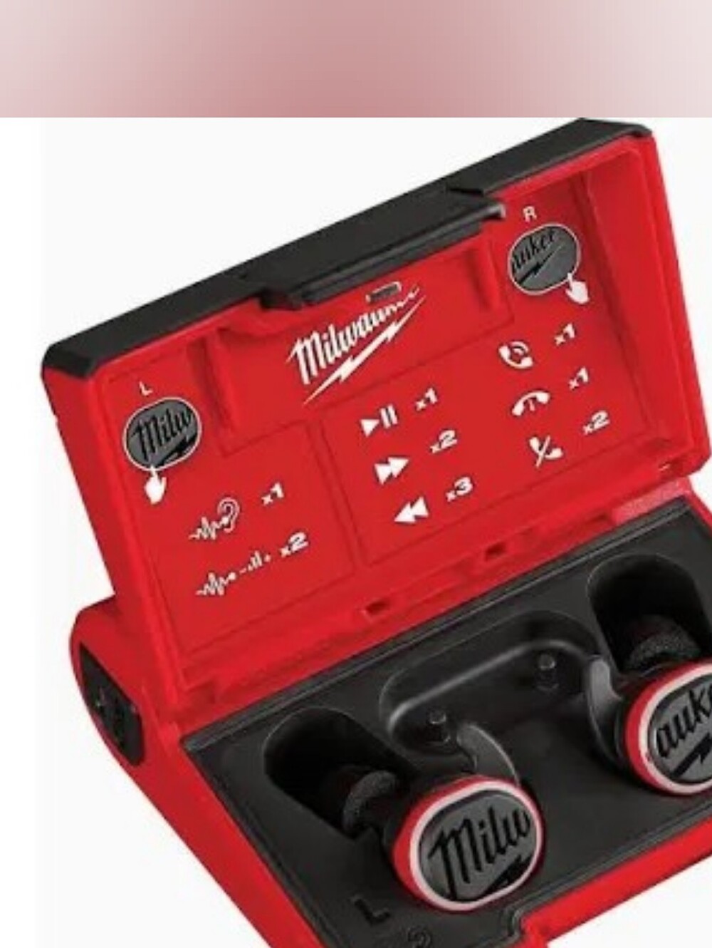 Milwaukee RedLITHIUM USB Bluetooth Wireless Earbuds with Charging Case